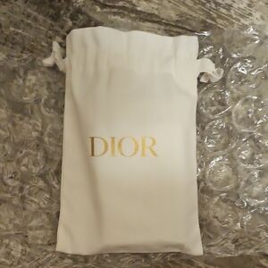 Dior Cream and Gold Drawstring Bag
